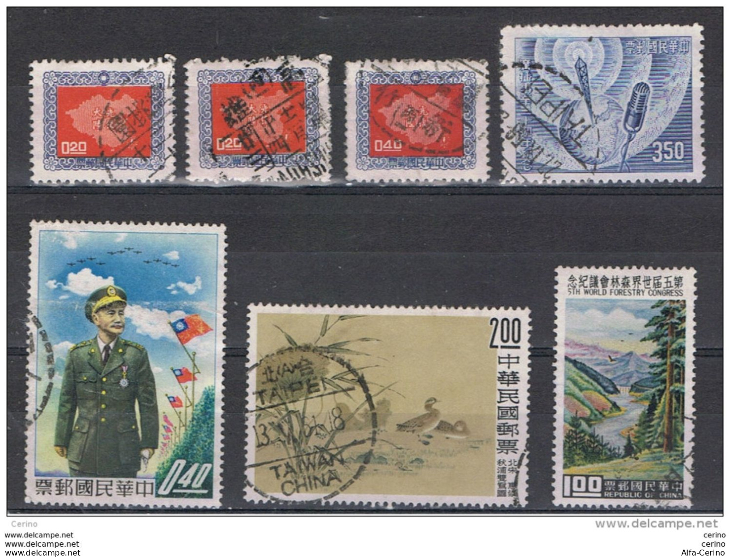 TAIWAN:  1957/60  DIFFERENT  STAMPS  -  7 USED  -  YV/TELL. 242//333 - Oblitérés