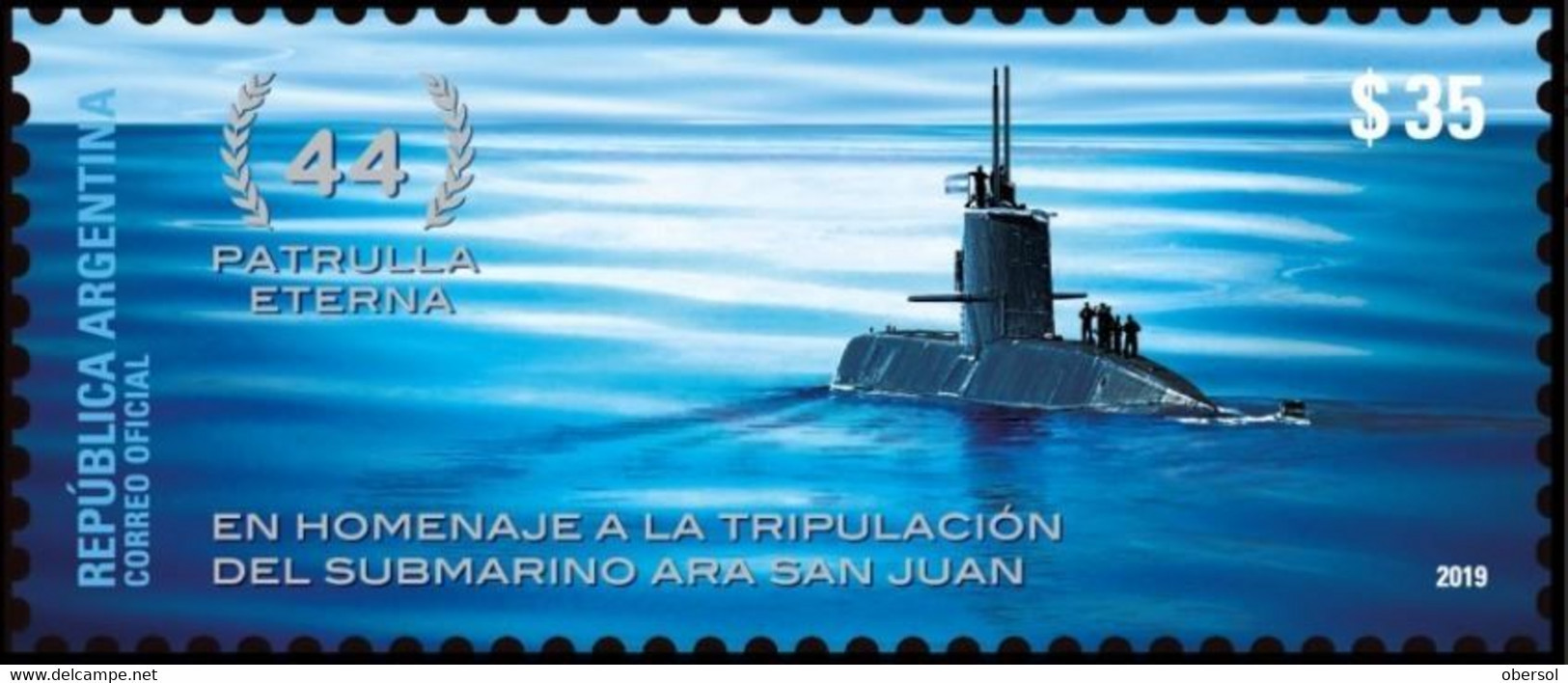 Argentina 2019 ARA San Juan Submarine Conmemoration MNH Stamp - Ungebraucht