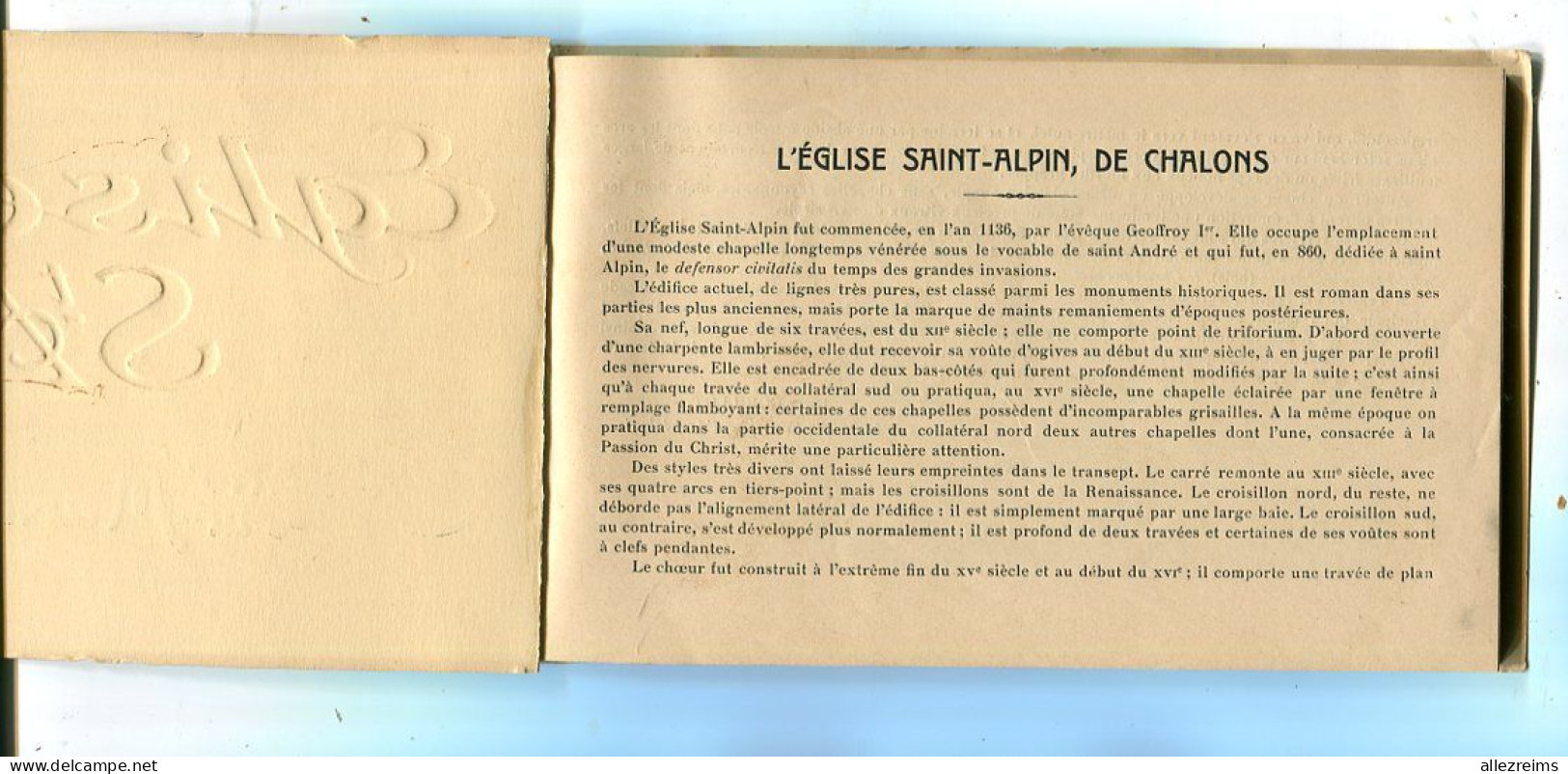 Petit Livre  12 Feuilles : CHÂLONS Sur MARNE  église St Alpin - Champagne - Ardenne