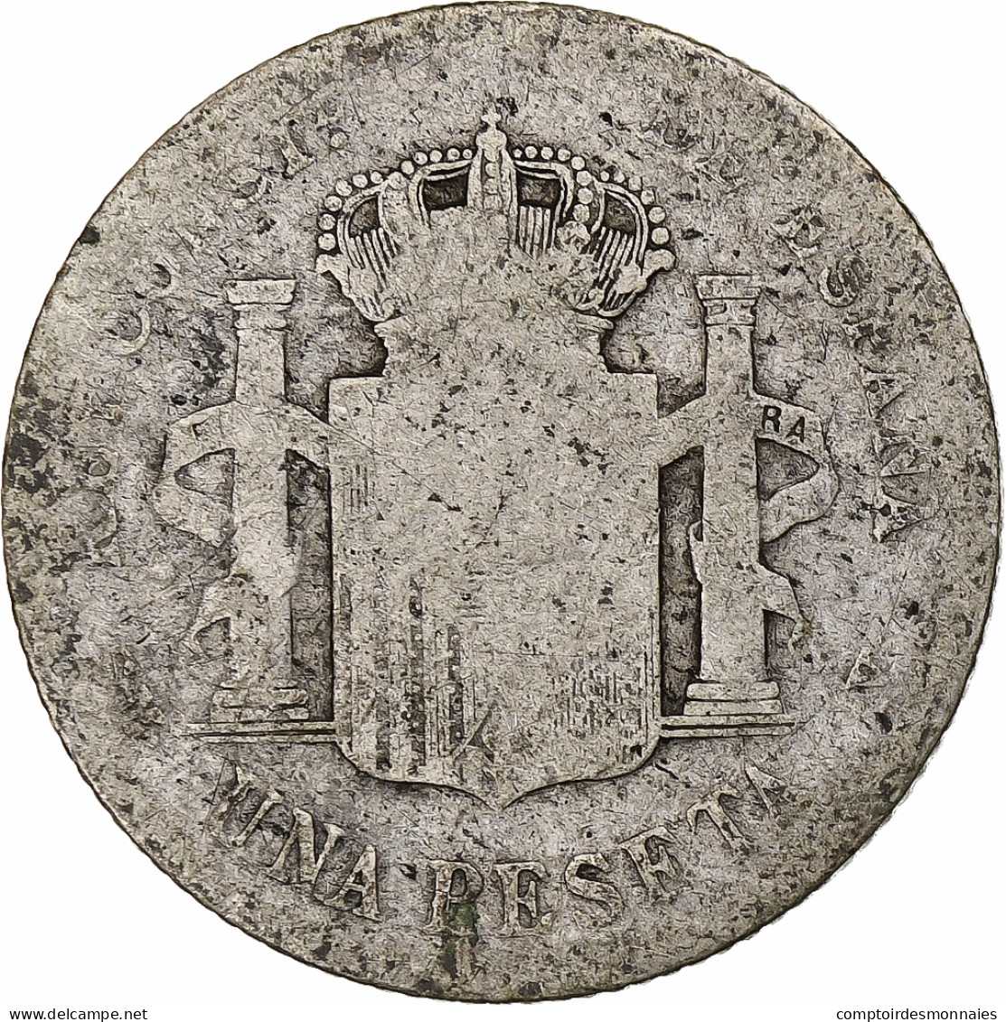 Monnaie, Espagne, Alfonso XIII, Peseta, 1900, Madrid, B+, Argent, KM:706 - First Minting