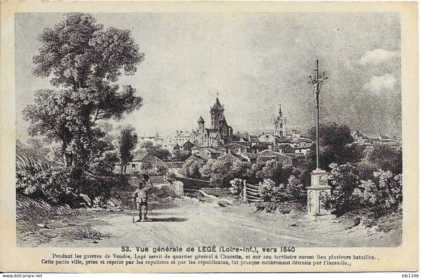 [44] Loire Atlantique > Legé Vue Generale Vers 1840 - Legé