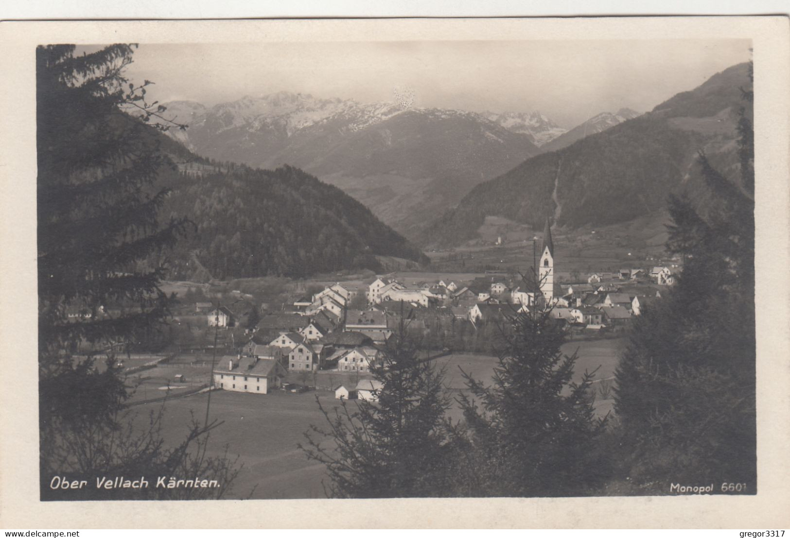 E809) OBERVELLACH - Ober Vellach - Wenige Häuser U. Kirche - Sehr Schöne FOTO AK Alt ! 1937 - Obervellach