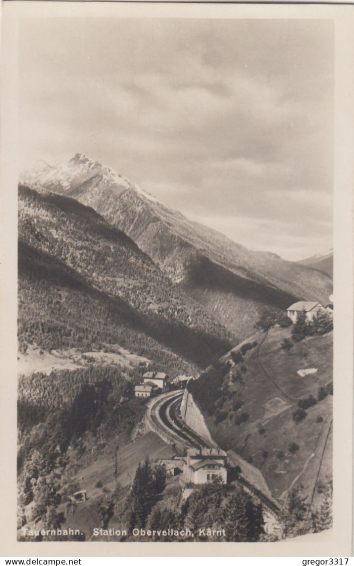 E810) TAUERNBAHN - Station OBERVELLACH - Kärnten - Bahnhäuschen - Bahnstrecke Gleise ALT!  1929 - Obervellach