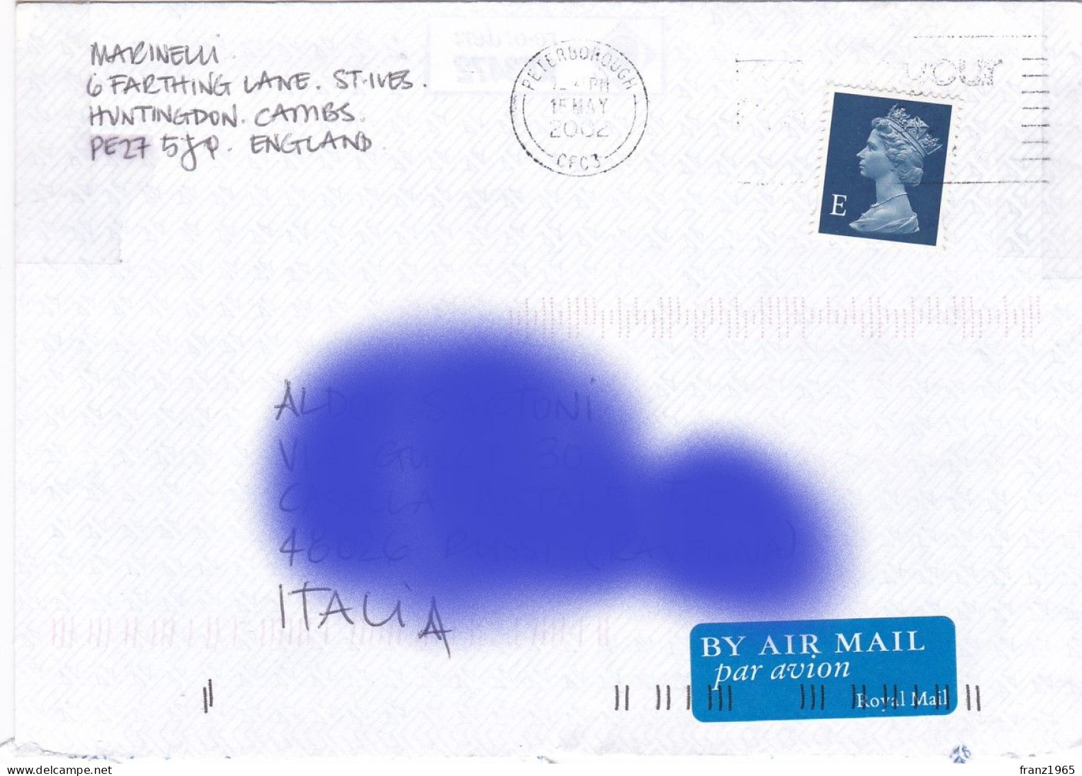 From UK To Italy - 2002 - Lettres & Documents