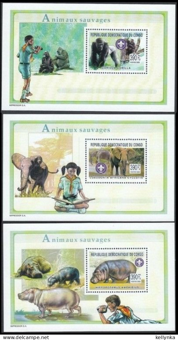 République Démocratique Du Congo - BL253/255 - Animaux Sauvages - 2003 - MNH - Mint/hinged