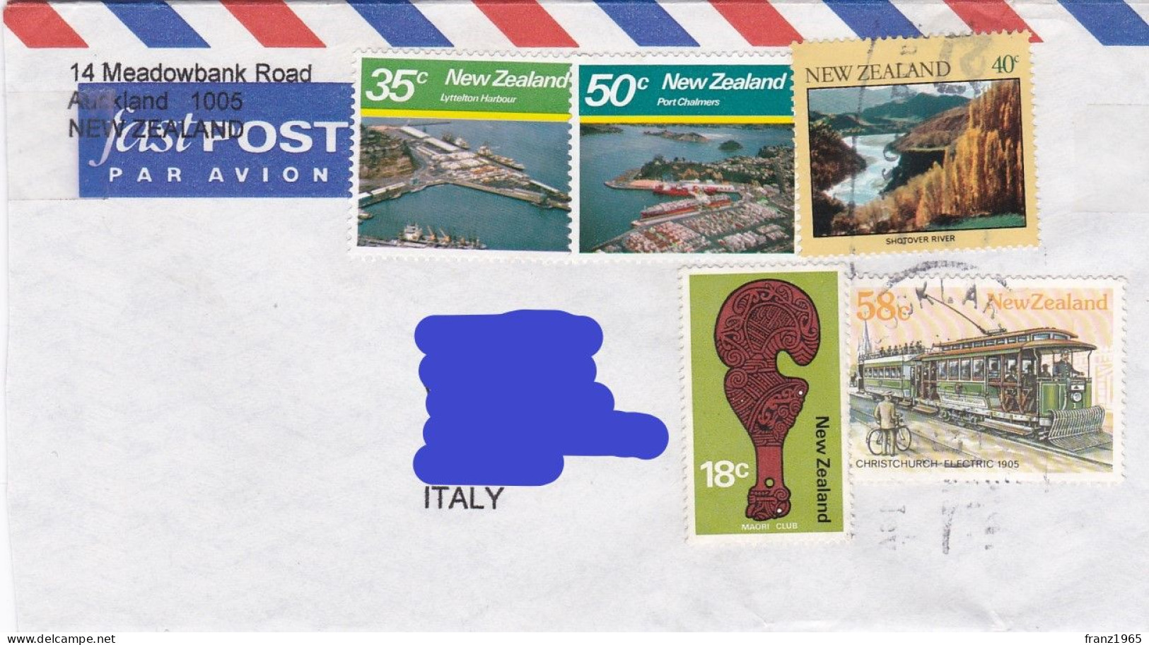 From New Zealand To Italy - Cartas & Documentos