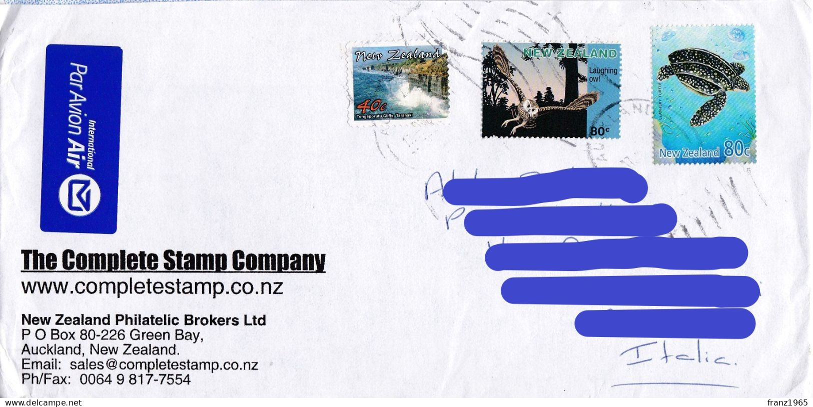 From New Zealand To Italy - Lettres & Documents