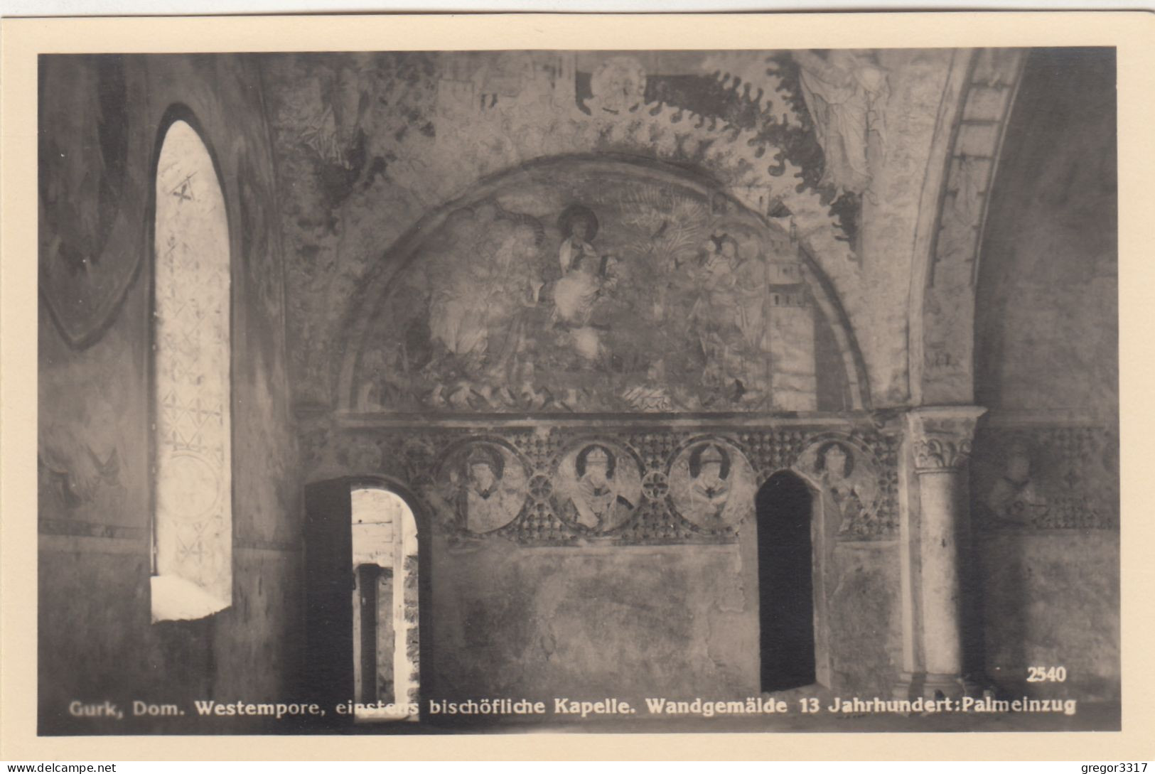 E837) GURK - Dom  Westempore Einstens Bischöfliche Kapelle - Wandgemälde 13. Jahrhundert PALMEINZUG - Alt ! 1936 - Gurk