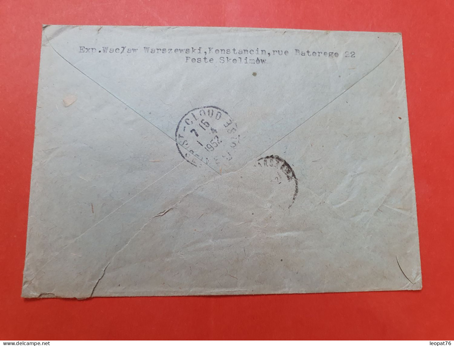 Pologne - Enveloppe En Recommandé De Warszawa Pour La France En 1952 - D 472 - Briefe U. Dokumente