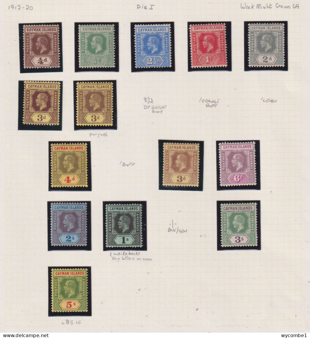 CAYMAN ISLANDS  - 1912-20 George V Basic Set To 5s (With 3d Varieties) Hinged Mint As Scan - Cayman Islands