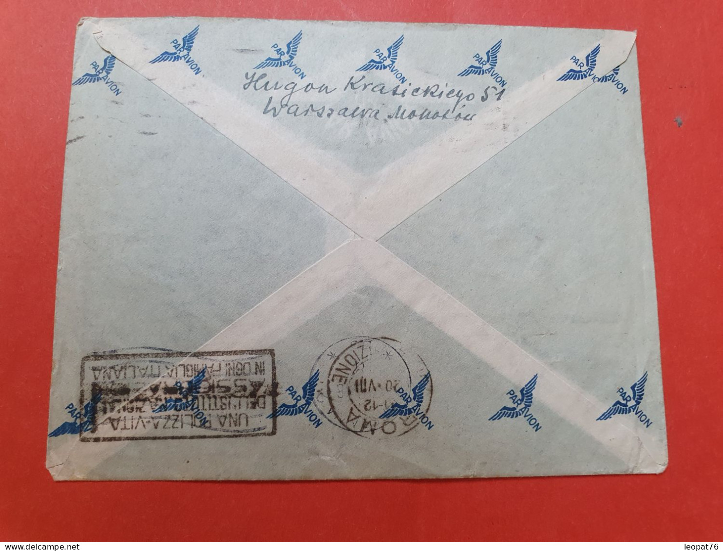 Pologne - Enveloppe De Warszawa Pour L'Ambassade De France à Rome - D 477 - Lettres & Documents