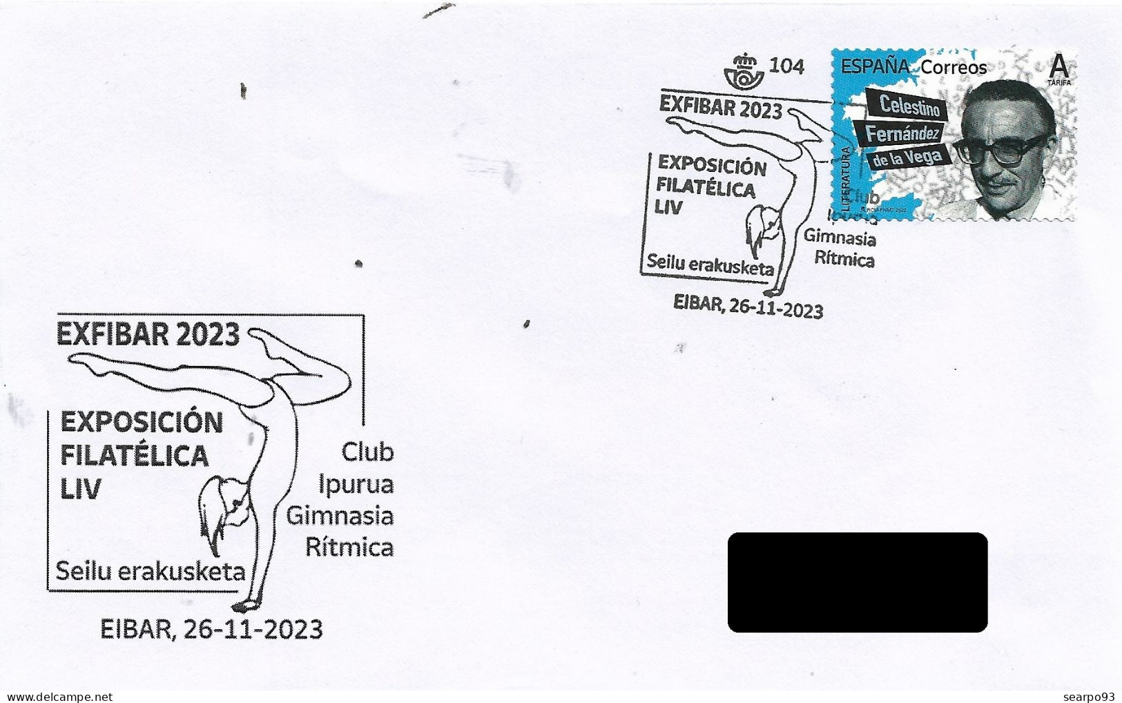 SPAIN. POSTMARK. IPURUA RHYTHMIC GYMNASTICS CLUB. EIBAR. 2023 - Machines à Affranchir (EMA)