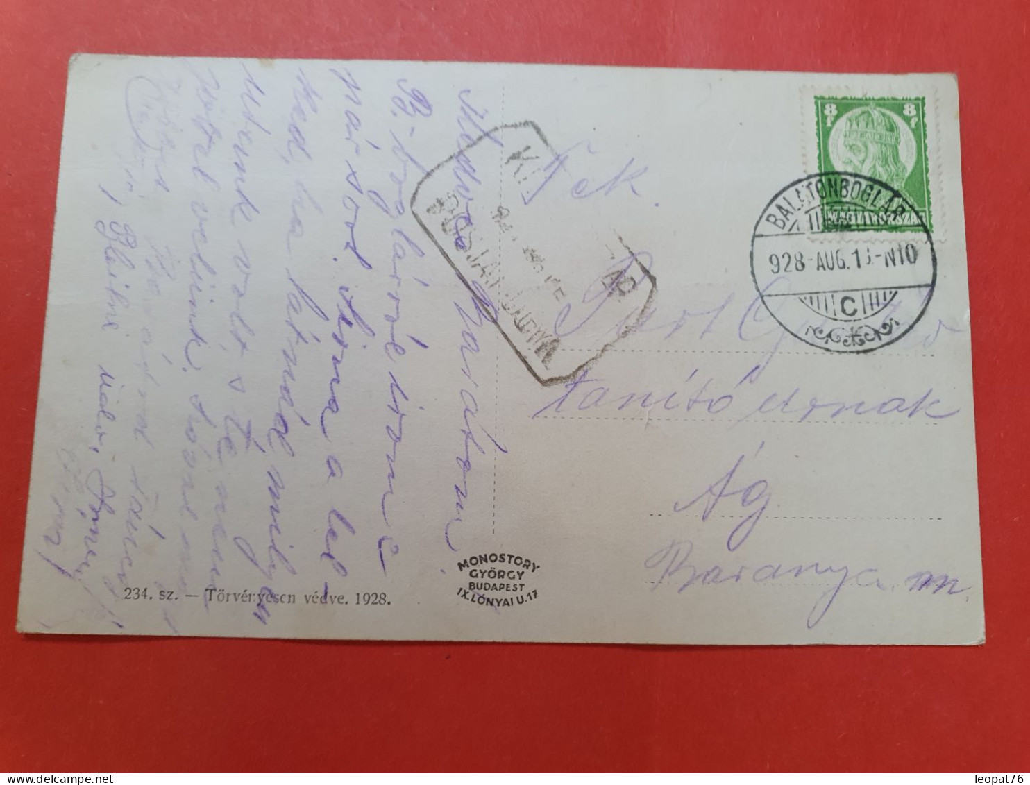 Hongrie - Affranchissement De Balatonboglar Sur Carte Postale En 1928 - D 486 - Brieven En Documenten