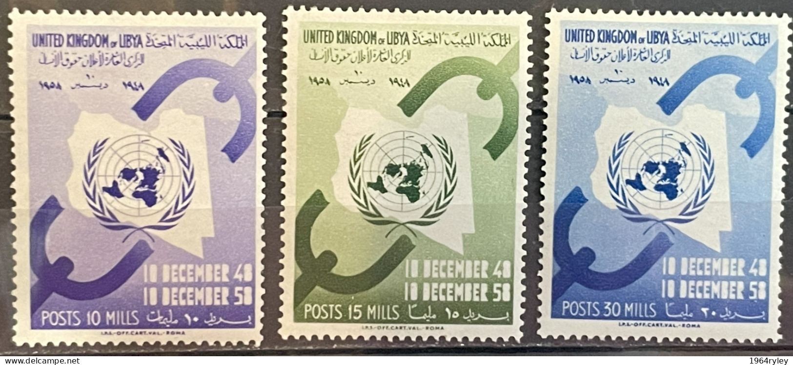 LIBYA - MH* - 1958 - # 168/170 - Libia