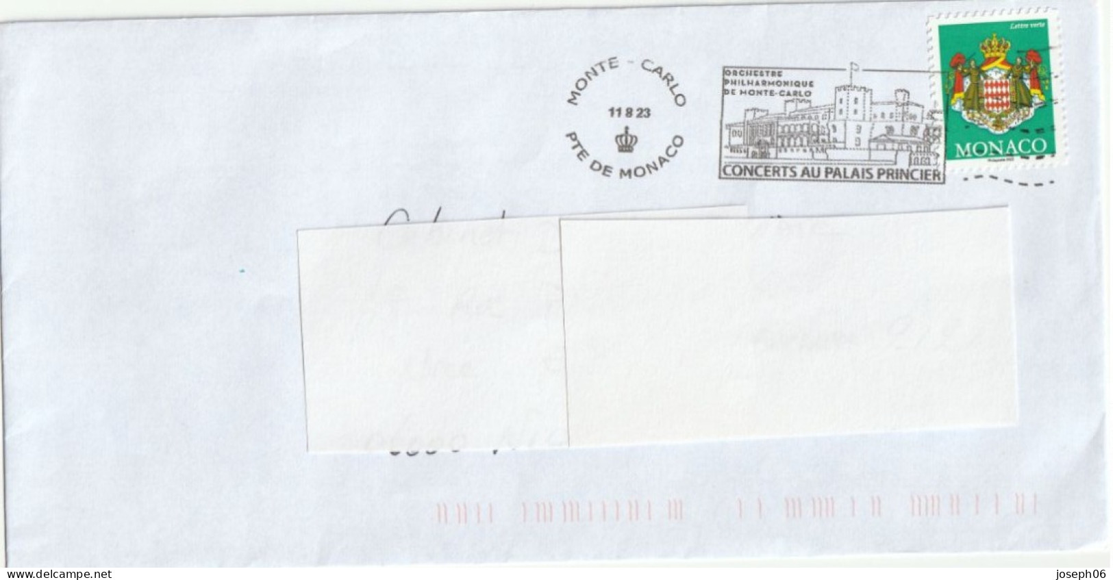 MONACO    2023   Imprimé   Y.T. N°  -   Sur Enveloppe  Oblitéré - Used Stamps