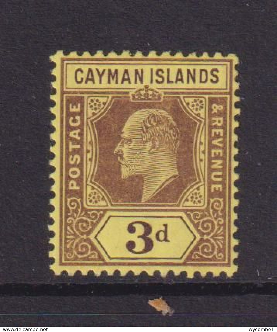 CAYMAN ISLANDS  - 1907 Edward VII  3d Hinged Mint - Cayman Islands