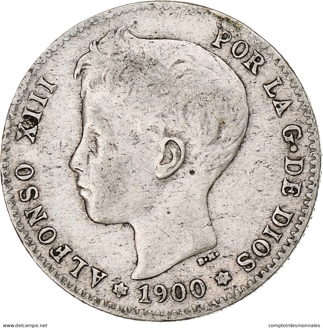 Monnaie, Espagne, Alfonso XIII, Peseta, 1900, Madrid, TTB, Argent, KM:706 - First Minting