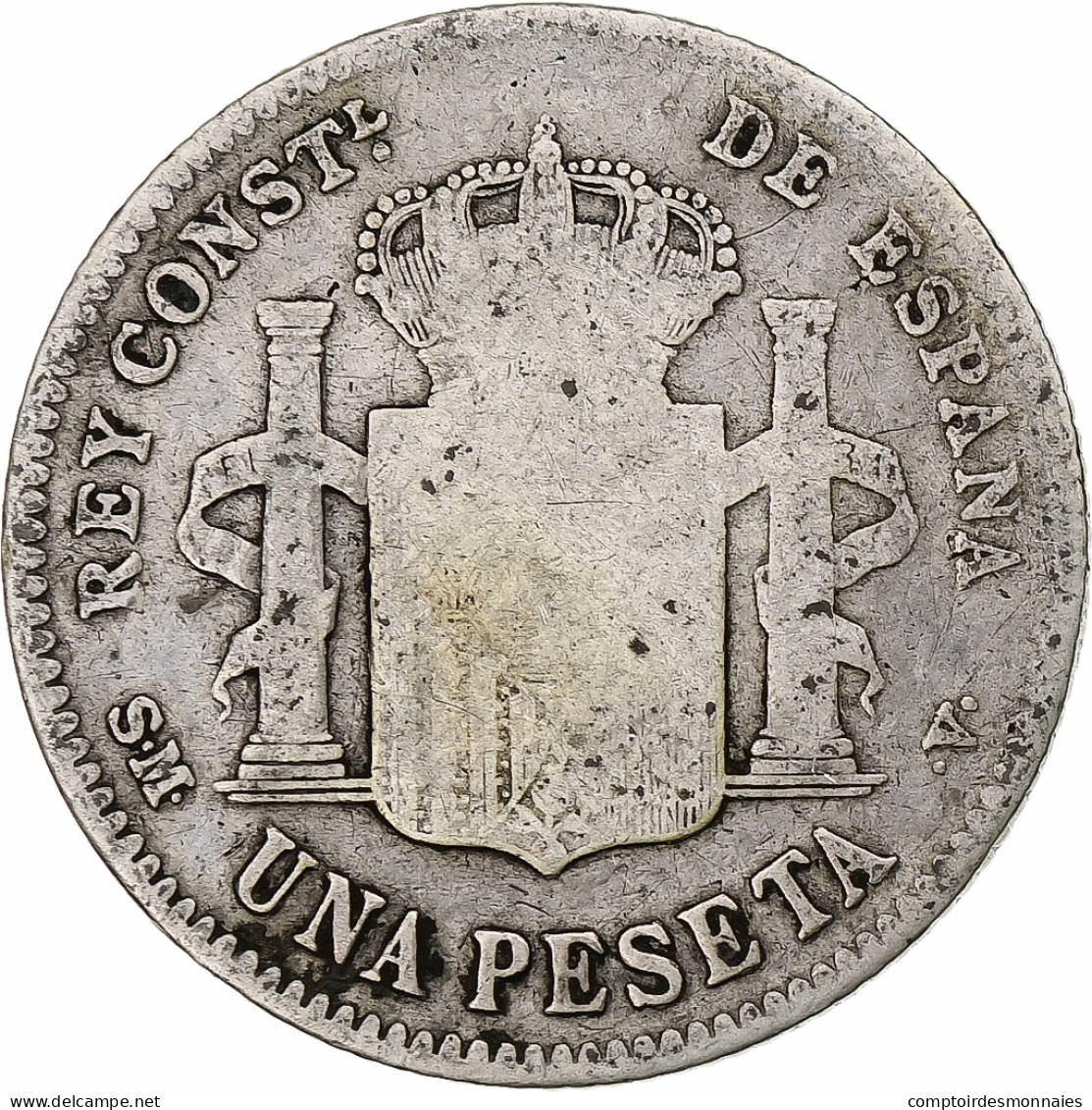 Monnaie, Espagne, Alfonso XIII, Peseta, 1902, Madrid, B, Argent, KM:706 - Premières Frappes