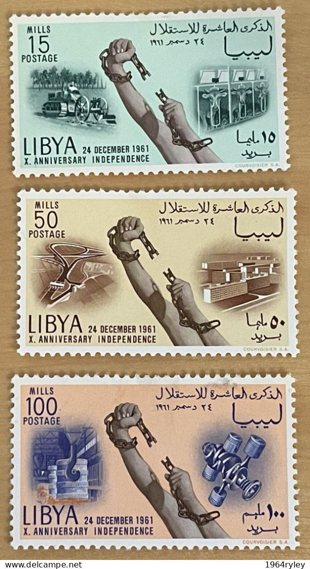 LIBYA - MH* - 1961 - # 201/203 - Libia