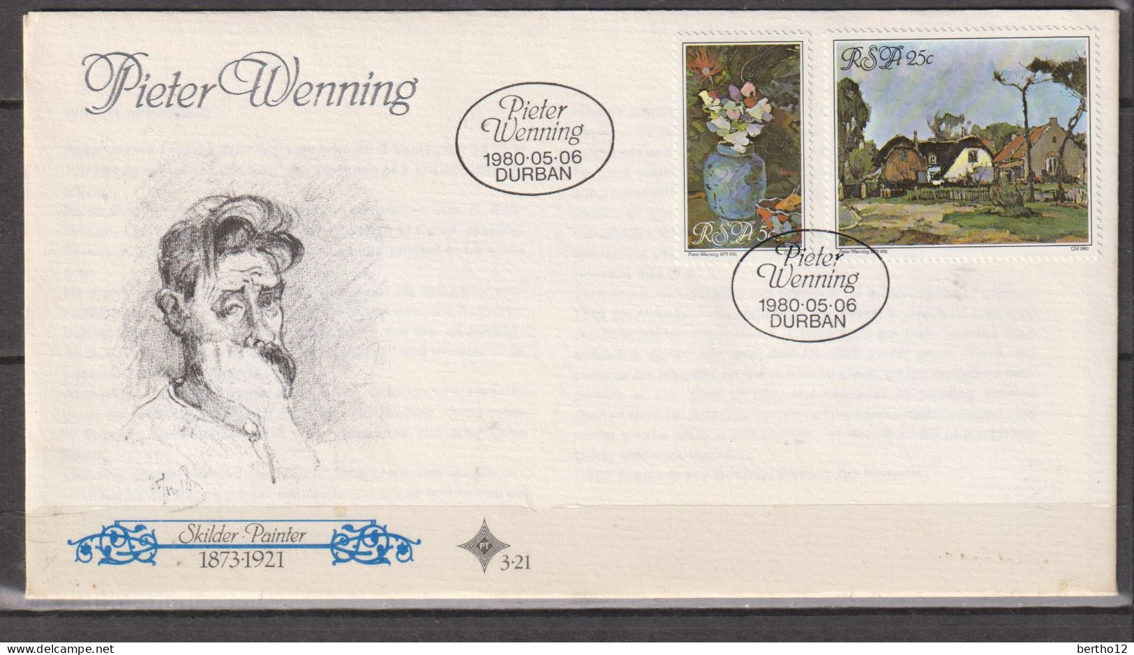 FDC 1980  PIETER  WENNING - FDC