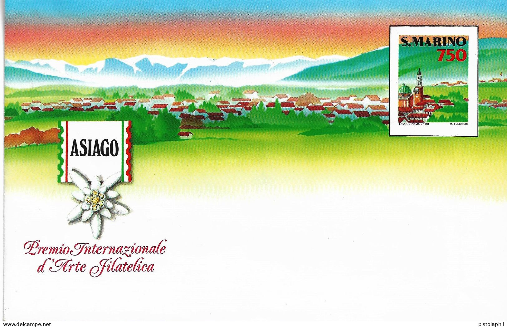 Busta Postale ASIAGO, Nuova, 1990 - Interi Postali