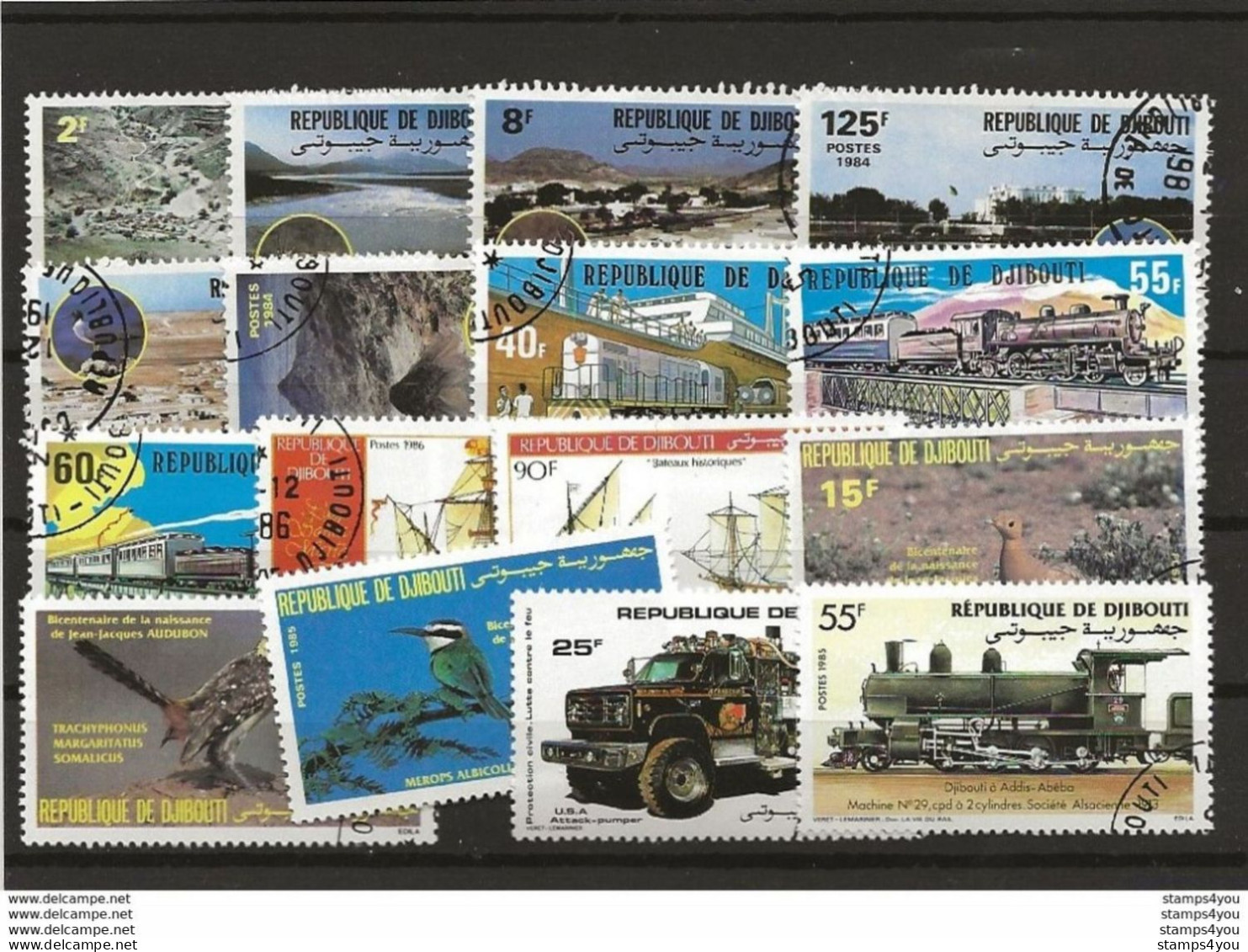 81 - 15 - Lot Timbres Oblitérés  De Djibouti - Djibouti (1977-...)