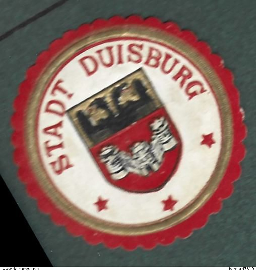 Cachet De Fermeture - Allemagne -  Stadt  Duisburg - Erinnophilie