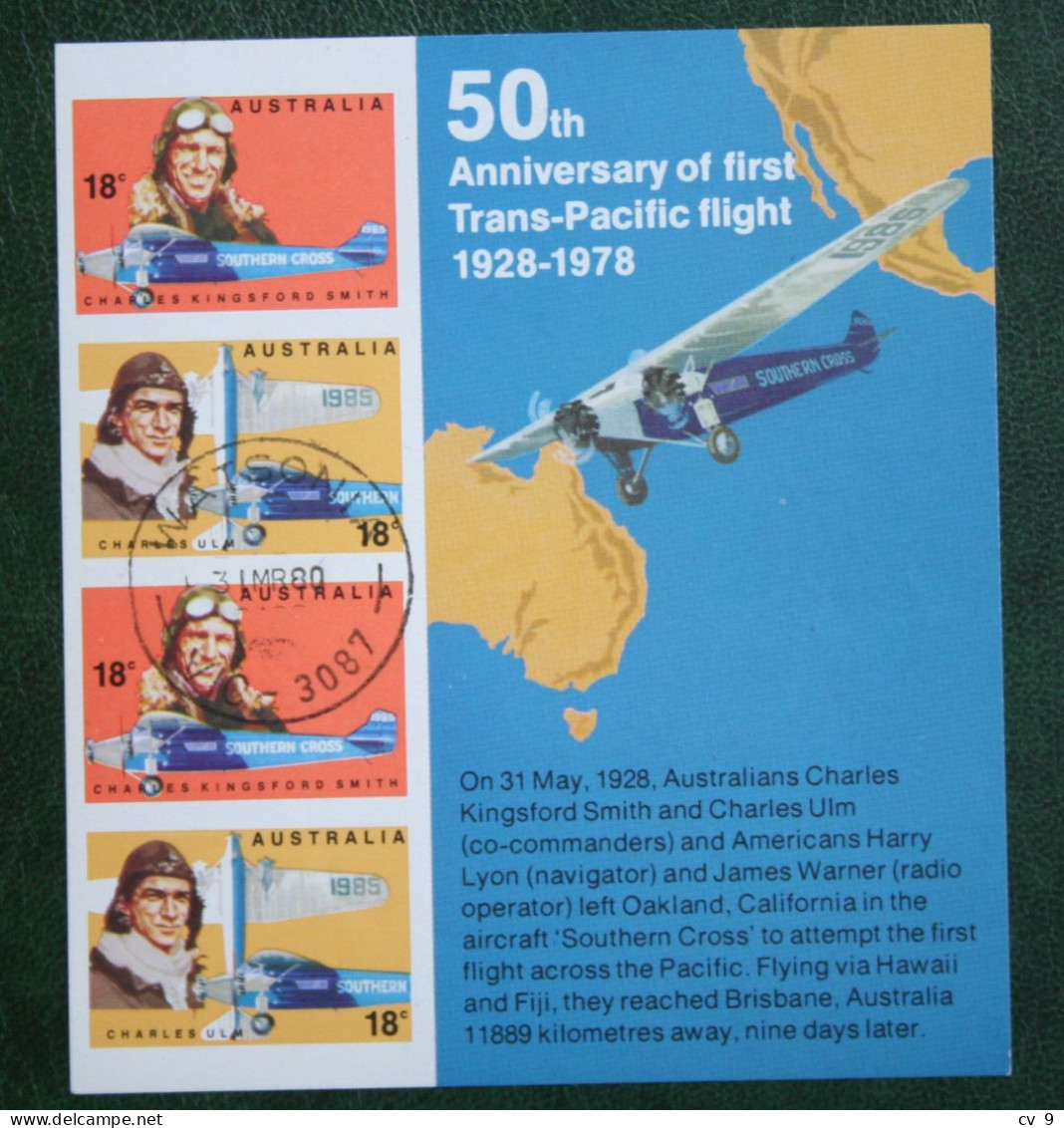 50th Anniversary Of Trans-Pacific Flight 1978 Mi 646-647  Used Gebruikt Oblitere Australia Australien Australie - Used Stamps