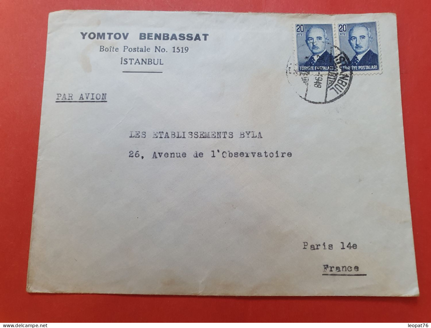 Turquie - Enveloppe Commerciale De Istanbul Pour Paris En 1948 - D 505 - Cartas & Documentos