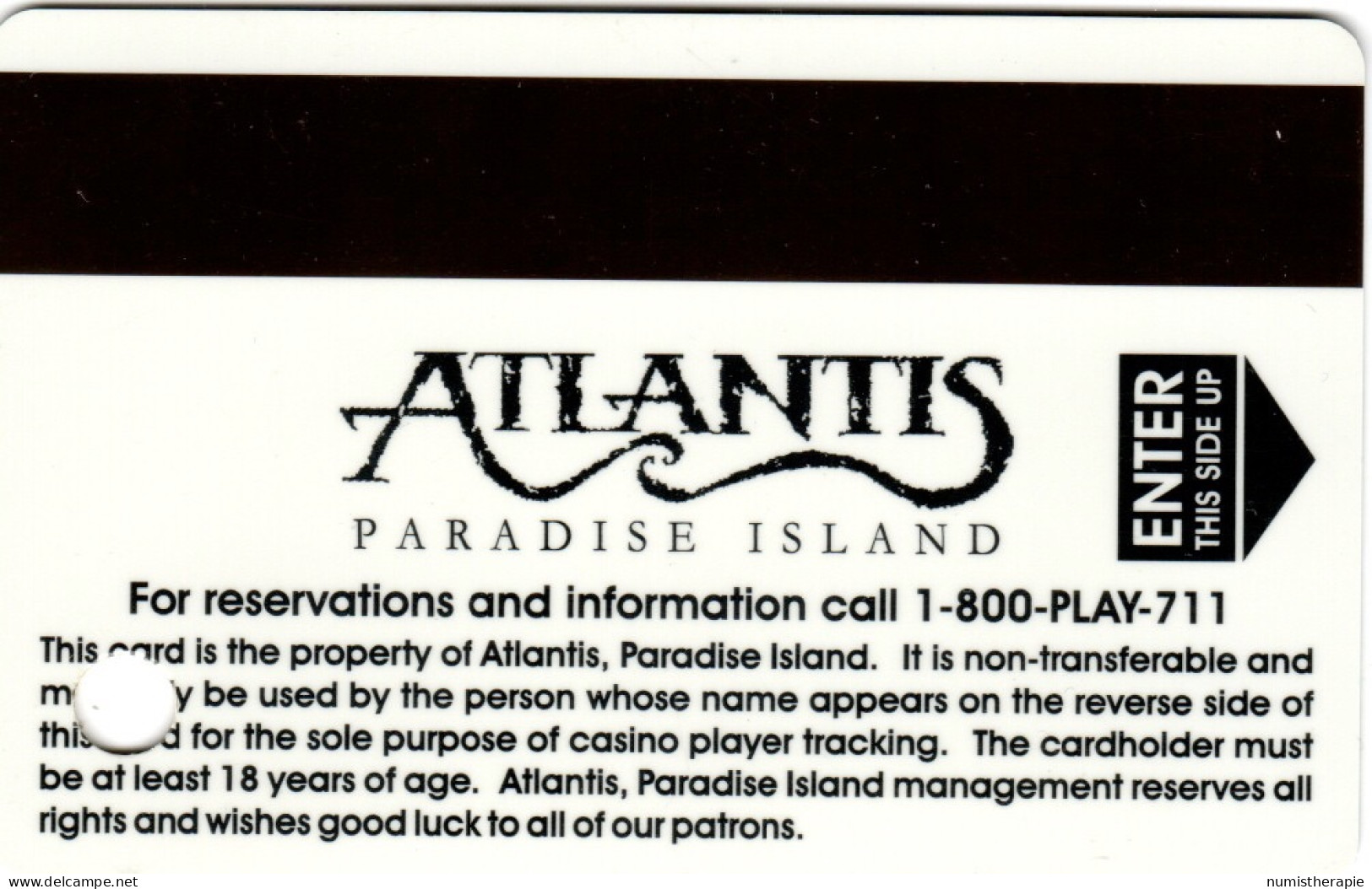 Atlantis Paradise Island Bahamas (Carte Persée) - Casinokarten