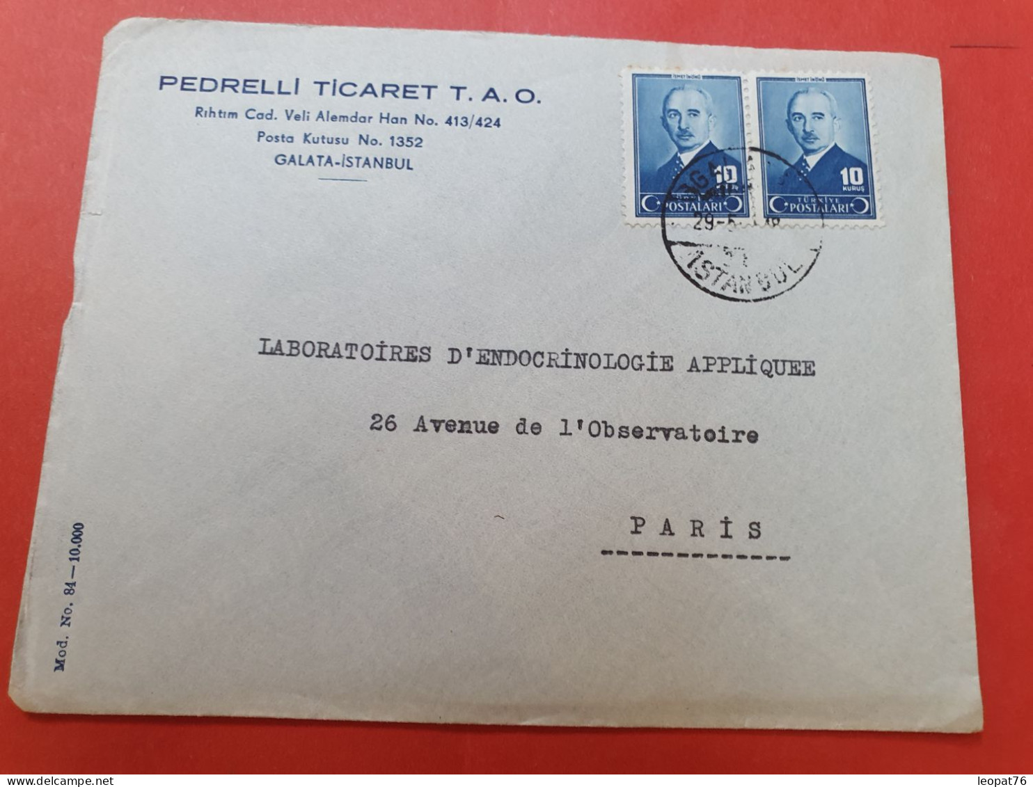 Turquie - Enveloppe De Istanbul Pour Paris En 1948 - D 509 - Briefe U. Dokumente
