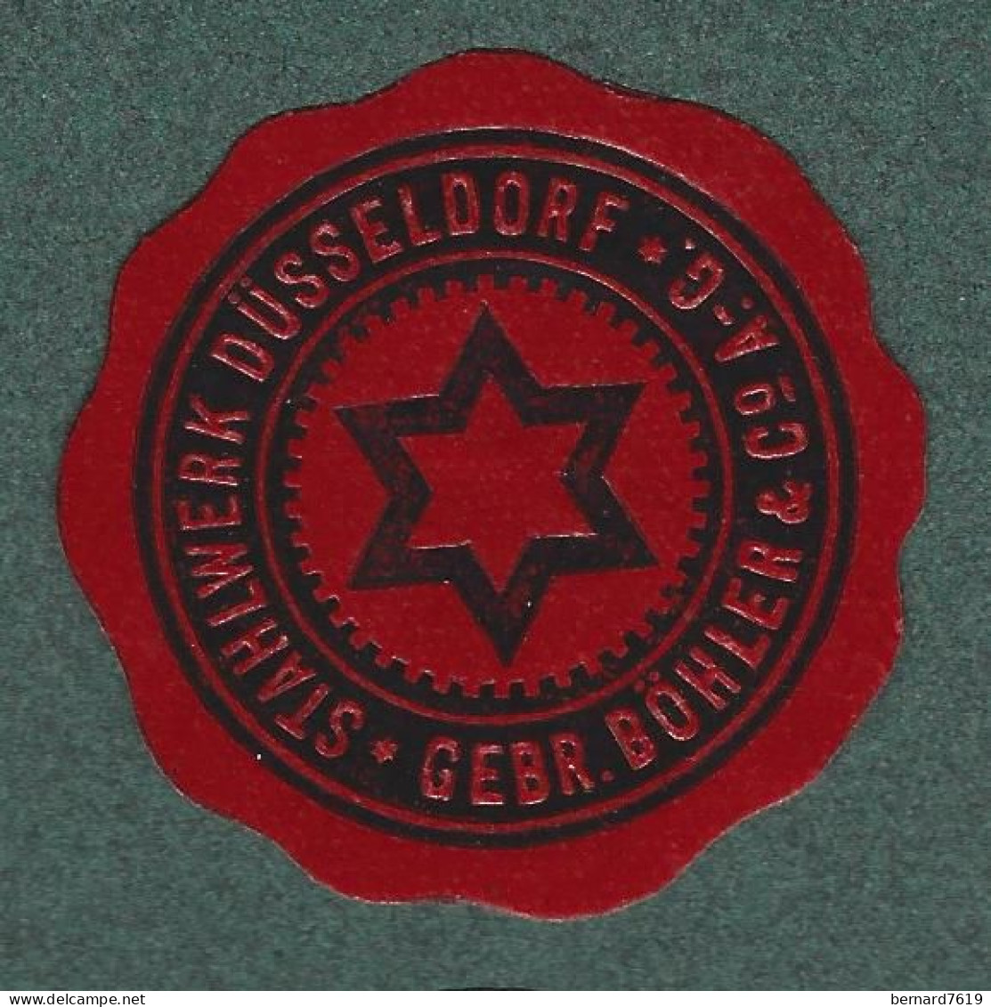 Cachet De Fermeture - Allemagne - Stahlwerk Dusseldorf -  Gebr Bohler - Erinnophilie