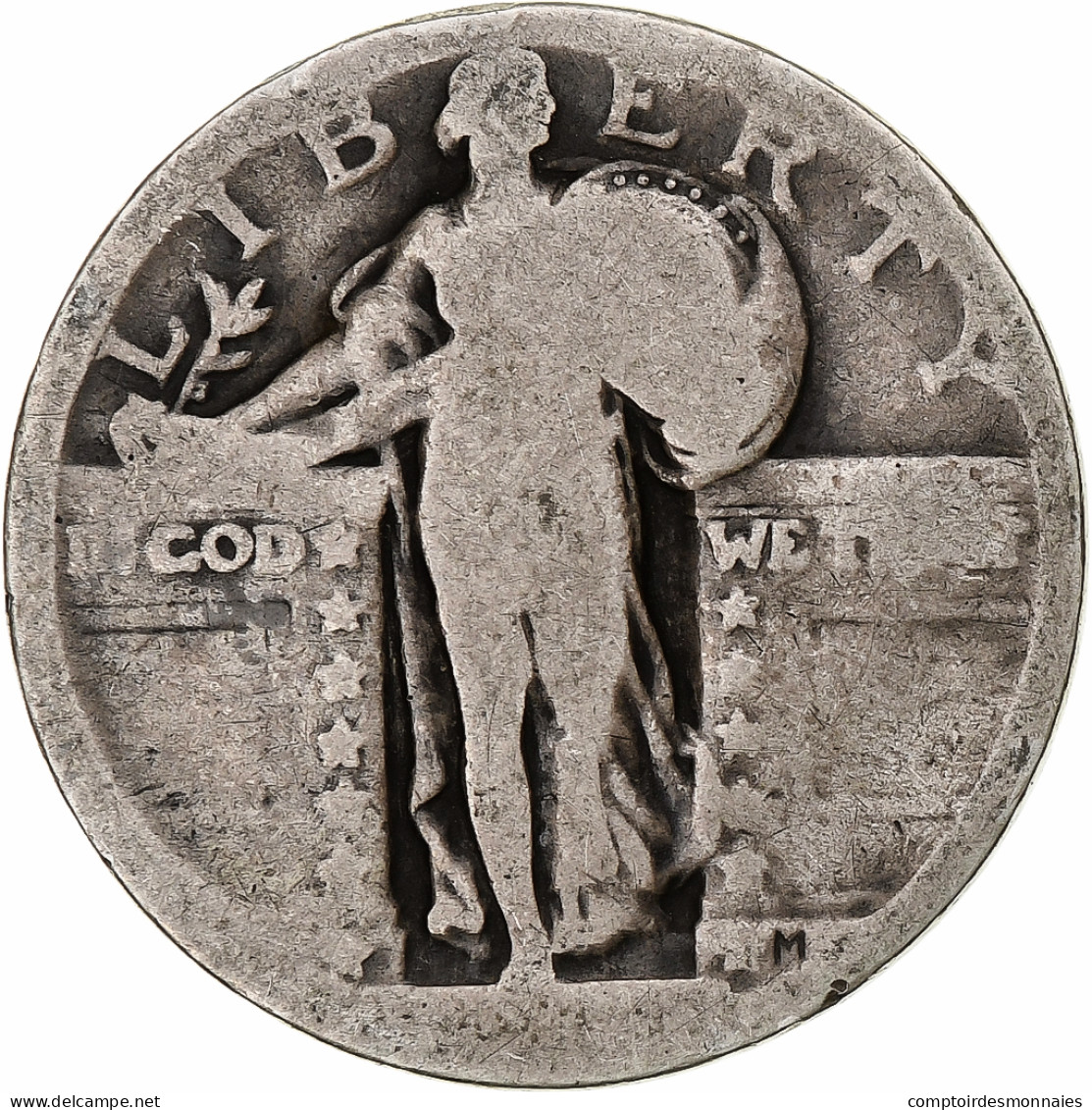 Monnaie, États-Unis, Quarter, B, Argent, KM:145 - 1916-1930: Standing Liberty