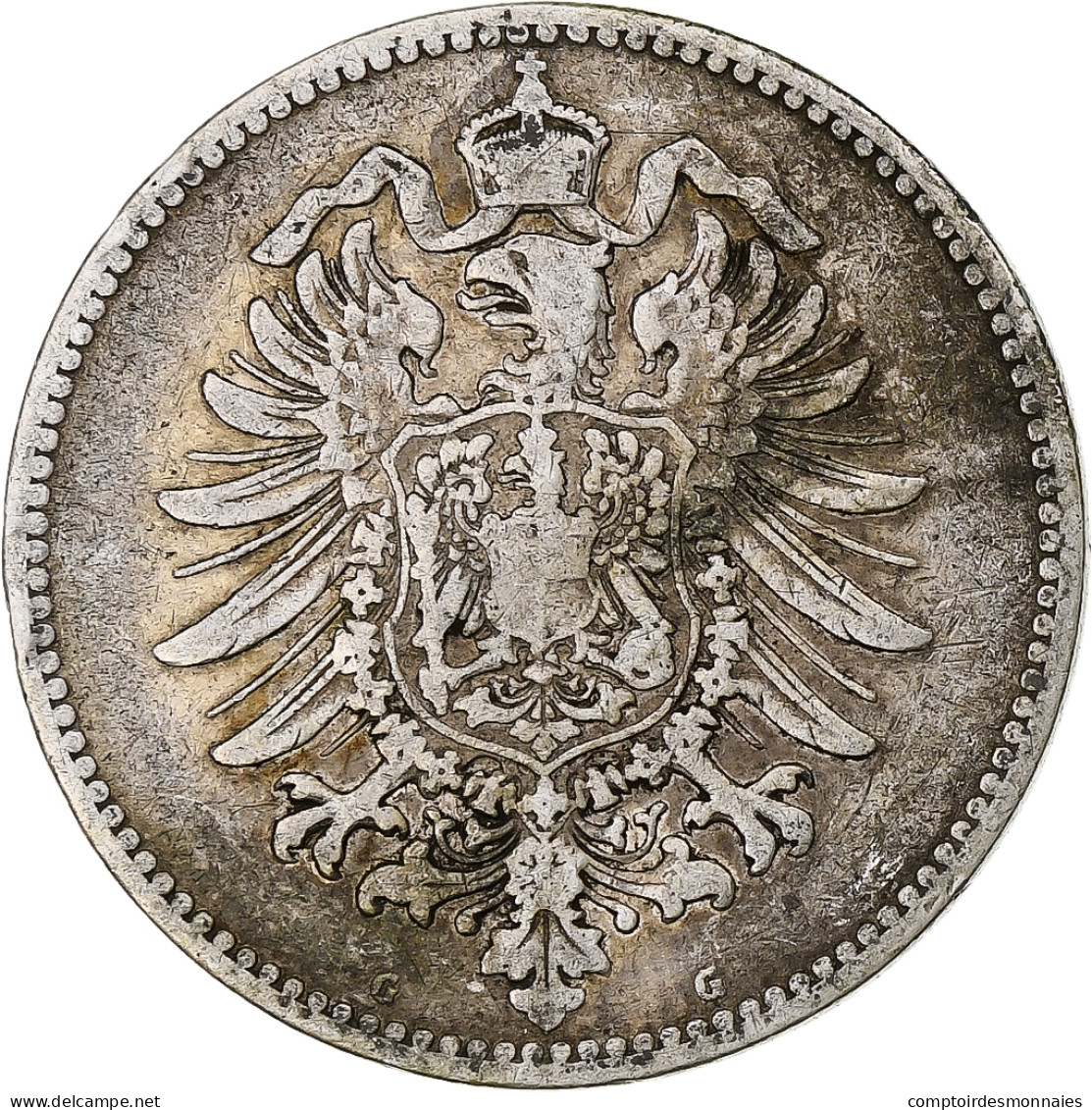 Monnaie, Empire Allemand, Wilhelm I, Mark, 1882, Karlsruhe, TTB, Argent, KM:7 - 1 Mark