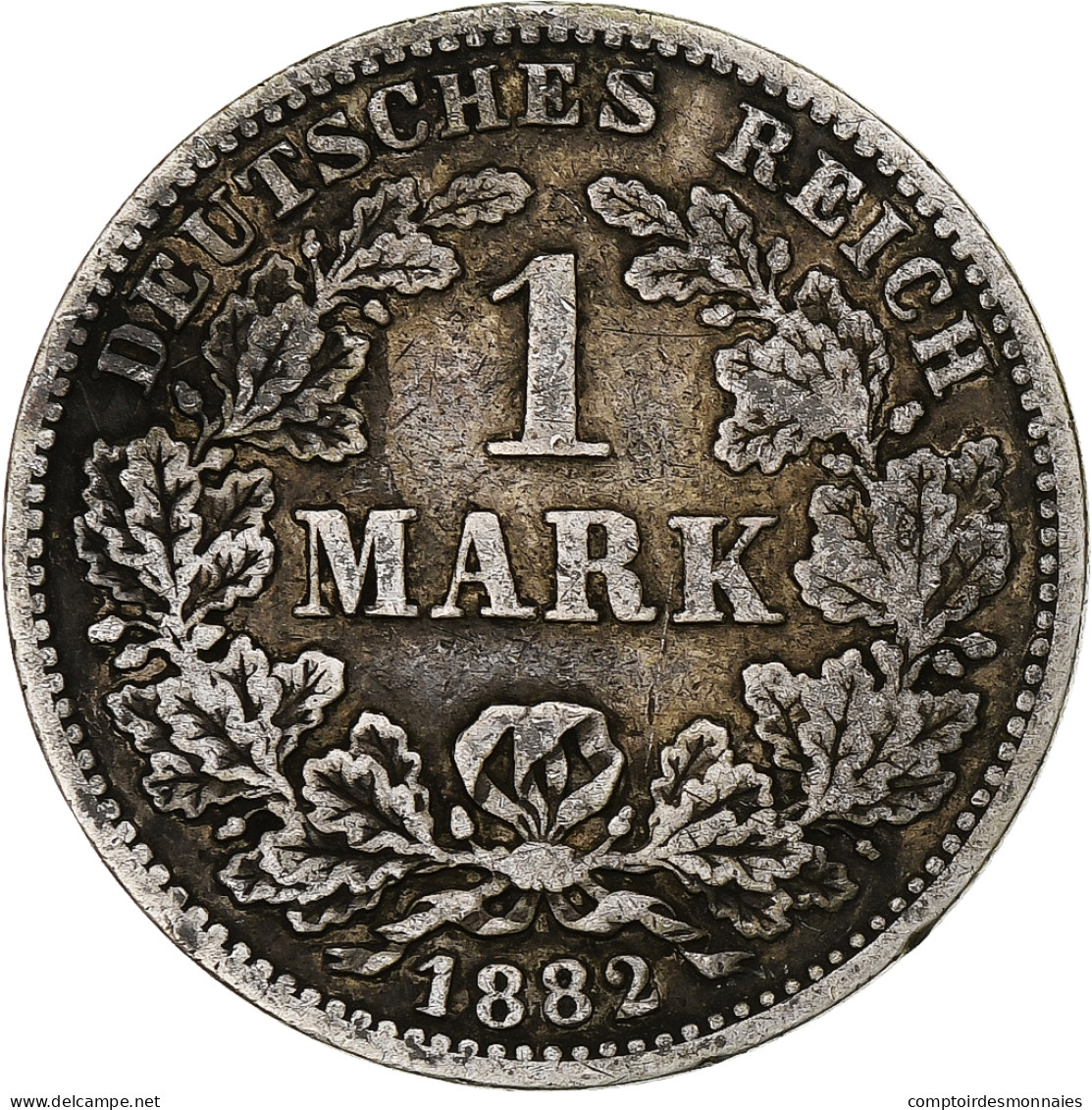 Monnaie, Empire Allemand, Wilhelm I, Mark, 1882, Karlsruhe, TTB, Argent, KM:7 - 1 Mark