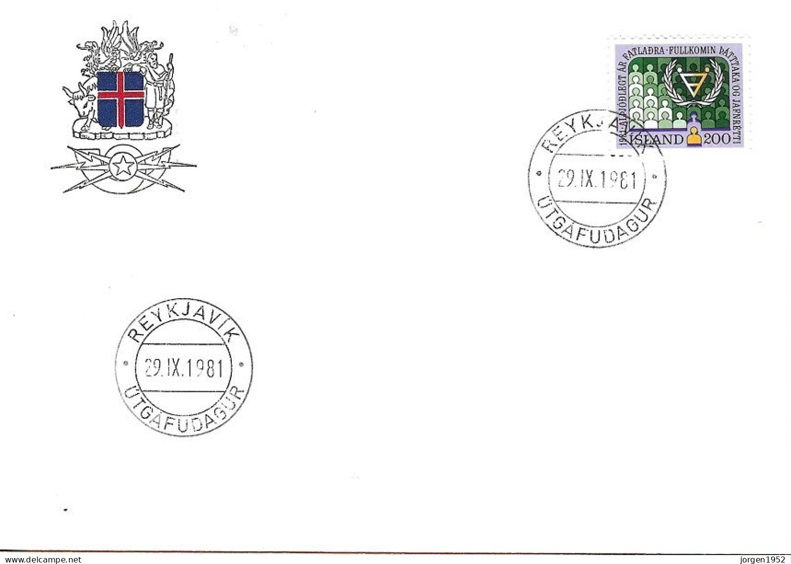 ICELAND # FDC FROM 1981 - FDC