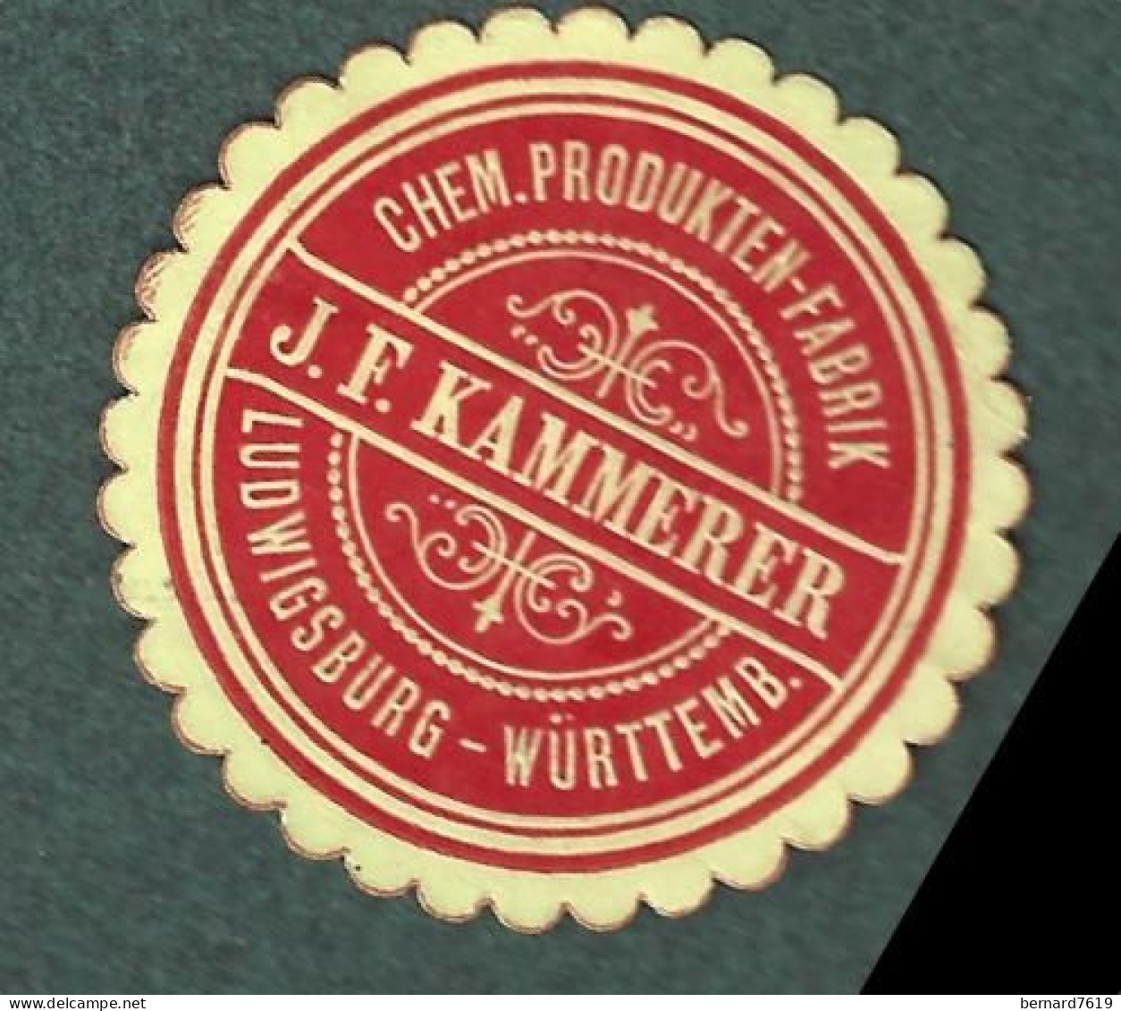 Cachet De Fermeture - Allemagne - Ludwigsburg  Wurttemb - Jf  Kammerer - Chem  Produkten Fabrik - Erinnophilie