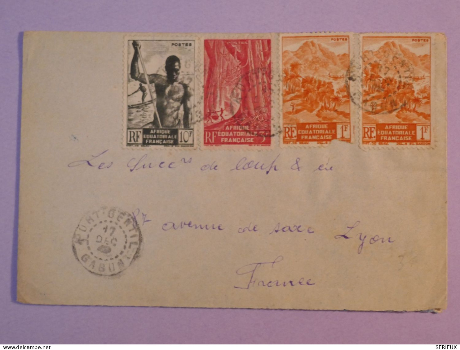 DF0  AEF    BELLE  LETTRE   1920  PORT GENTIL    A  LYON   FRANCE  + + AFF. INTERESSANT++ - Storia Postale