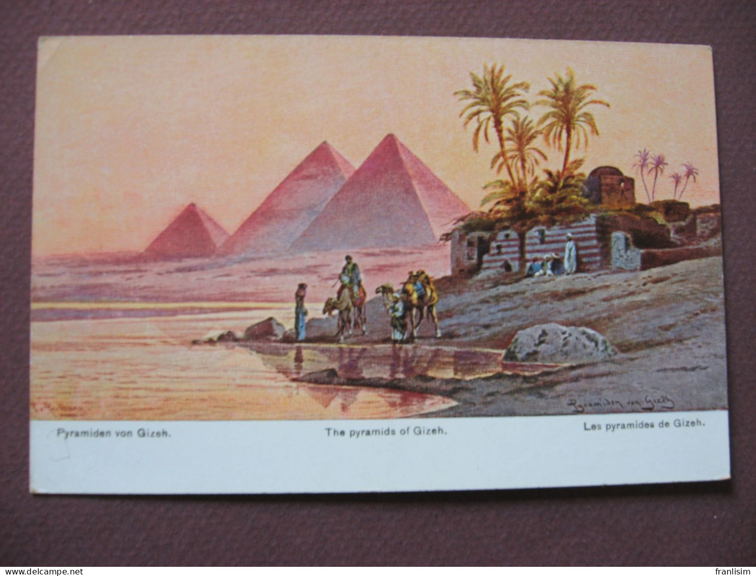 CPA EGYPTE Pyramides De Gizeh / ILLUSTRATEUR Friedrich Perlberg  PEINTURE AQUARELLE TABLEAU - Pyramides