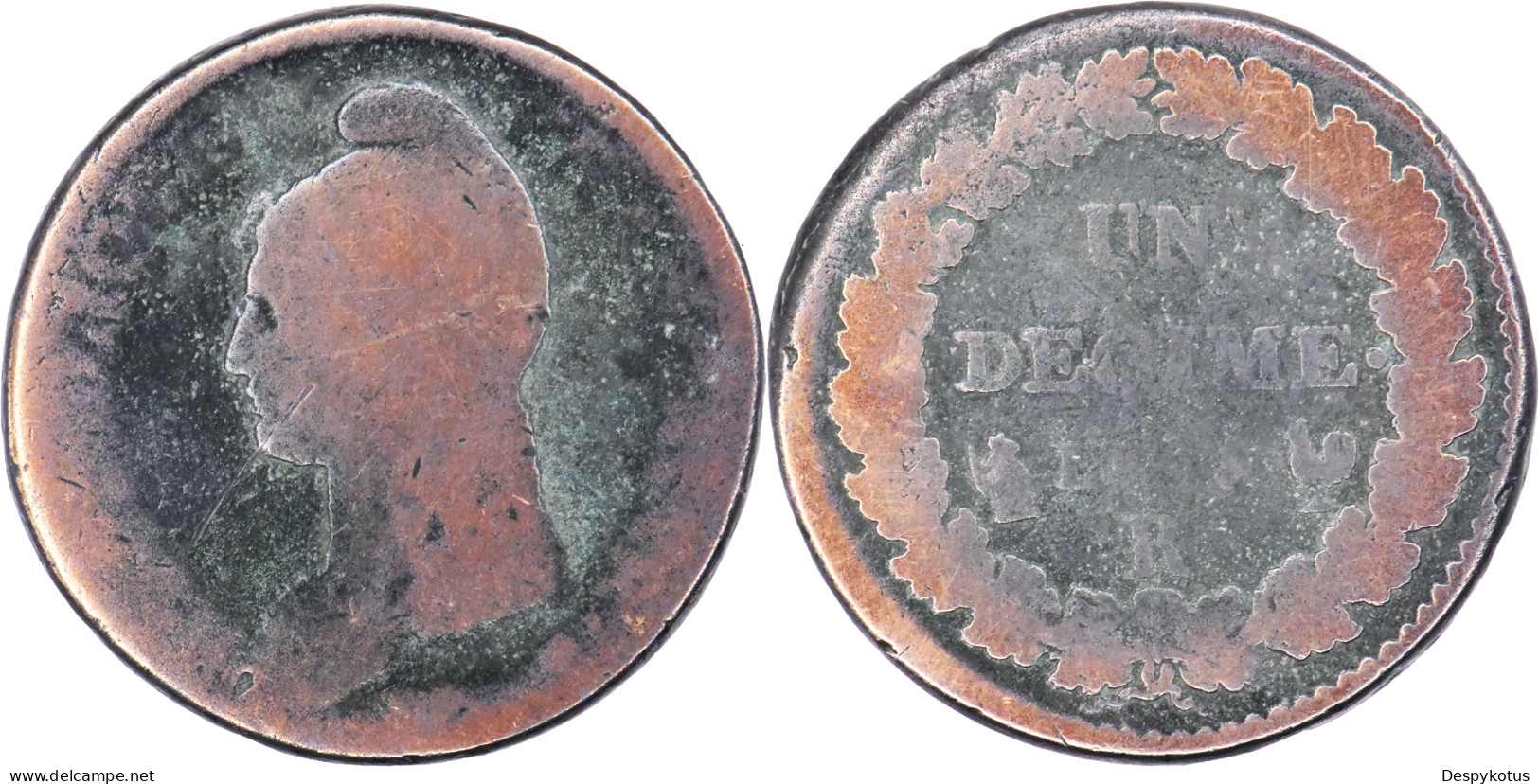 FRANCE - 1796 AN 5 - UN DECIME Dupré Grand Module 31.2 Mm - Orléans (R) - 17-250 - 1 Décime