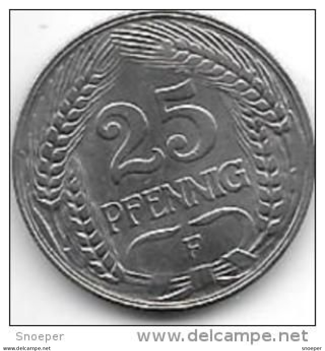 *empire 25 Pfennig 1909 F  Km 18   Xf+ - 25 Pfennig