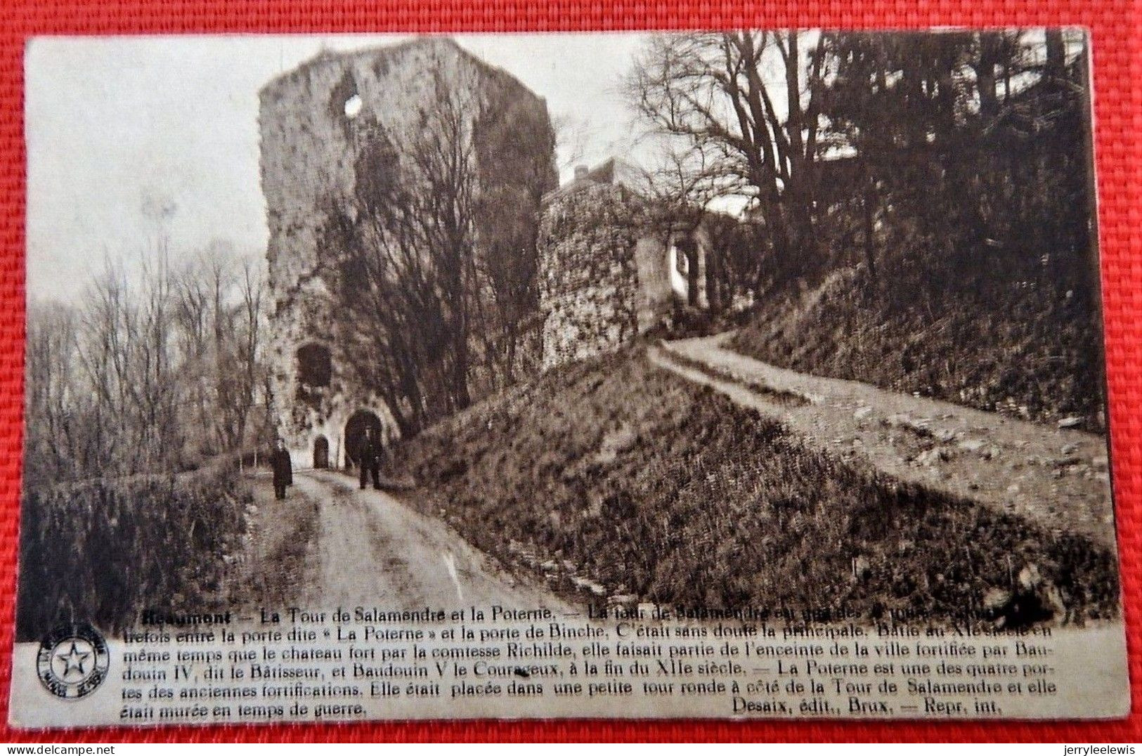 BEAUMONT  -  La Tour Salamandre  Et La Poterie   (Carte D'Honneur De L'Ecole Moyenne De L'Etat à Braine L'Alleud) - Beaumont