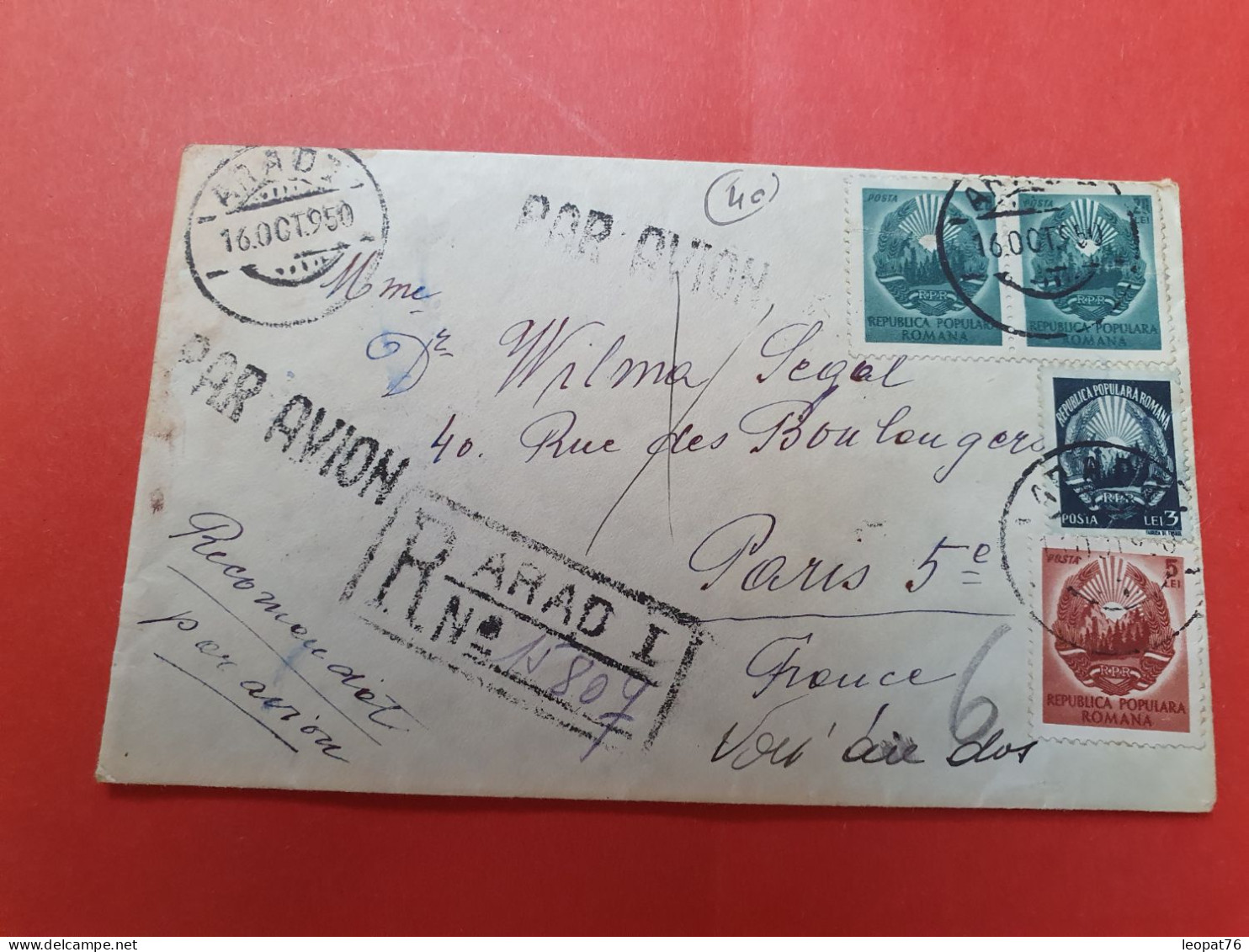 Roumanie - Enveloppe En Recommandé De Arad Pour La France En 1950 - D 541 - Storia Postale