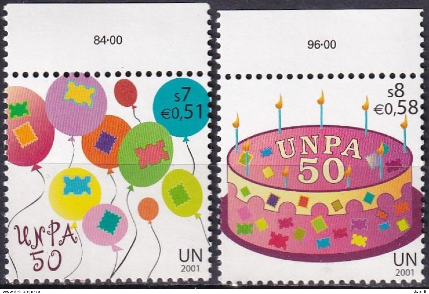 UNO WIEN 2001 Mi-Nr. 342/43 ** MNH - Ongebruikt