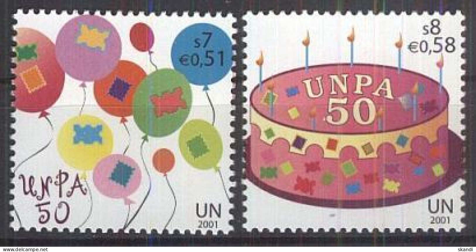 UNO WIEN 2001 Mi-Nr. 342/43 ** MNH - Ungebraucht