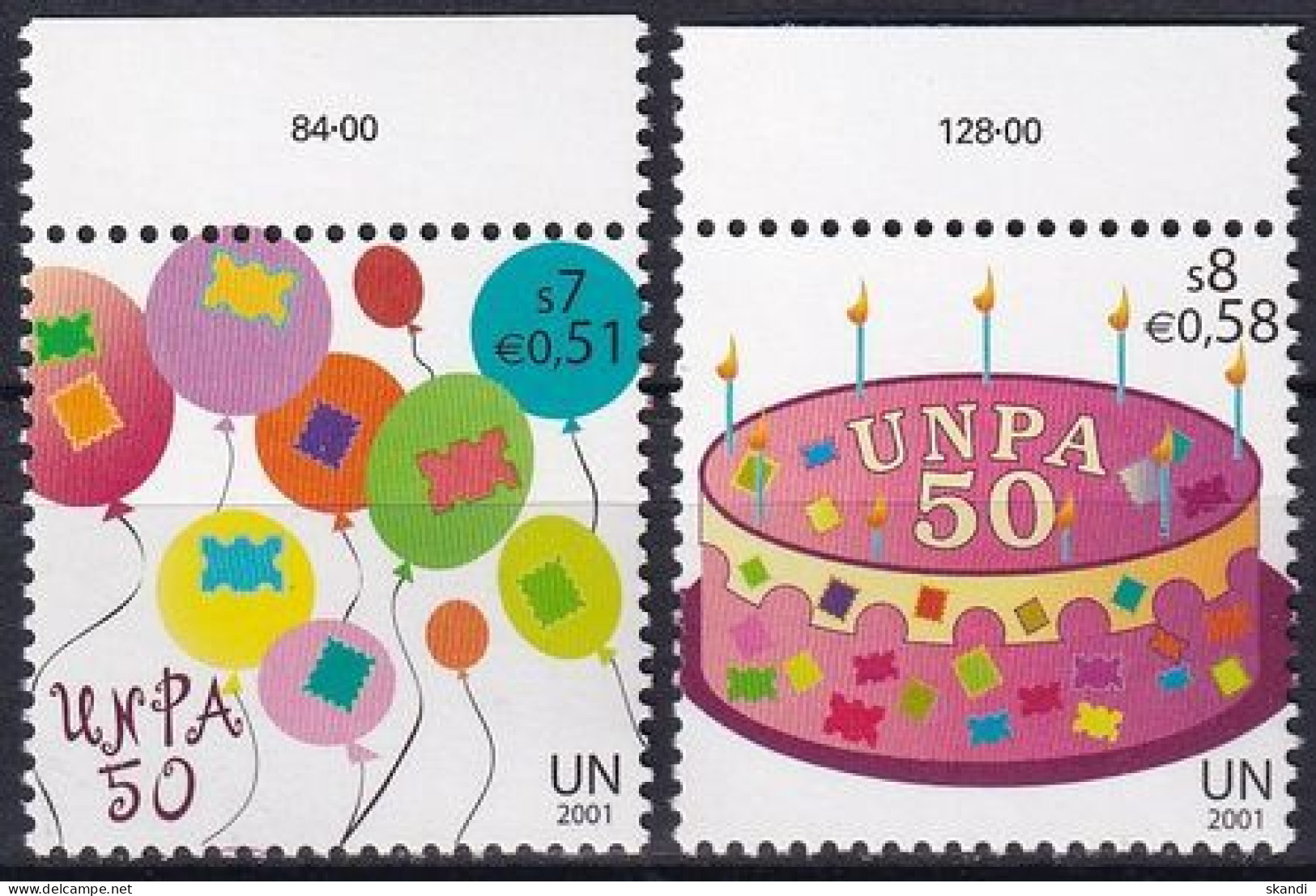 UNO WIEN 2001 Mi-Nr. 342/43 ** MNH - Ungebraucht