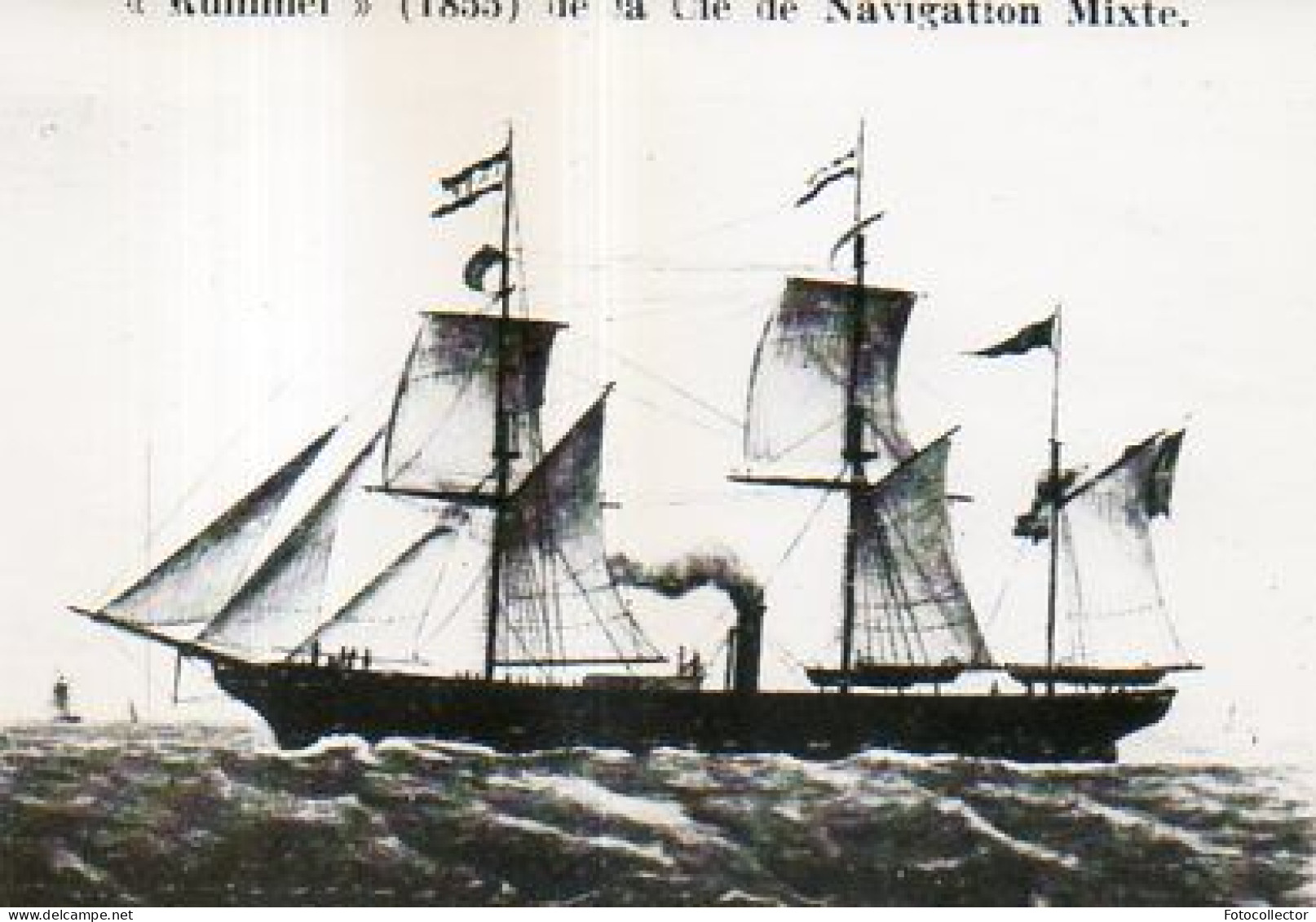 Navire Le Rummel De La Cie De Navigation Mixte En 1855 - Bateaux