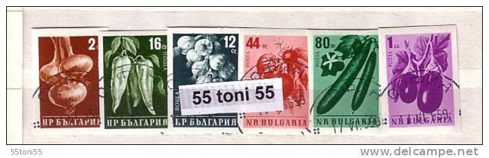 1958 Vegetables 6v.-  Imperf. Used/oblitere / Gest.(O)  Bulgaria / Bulgarie - Used Stamps