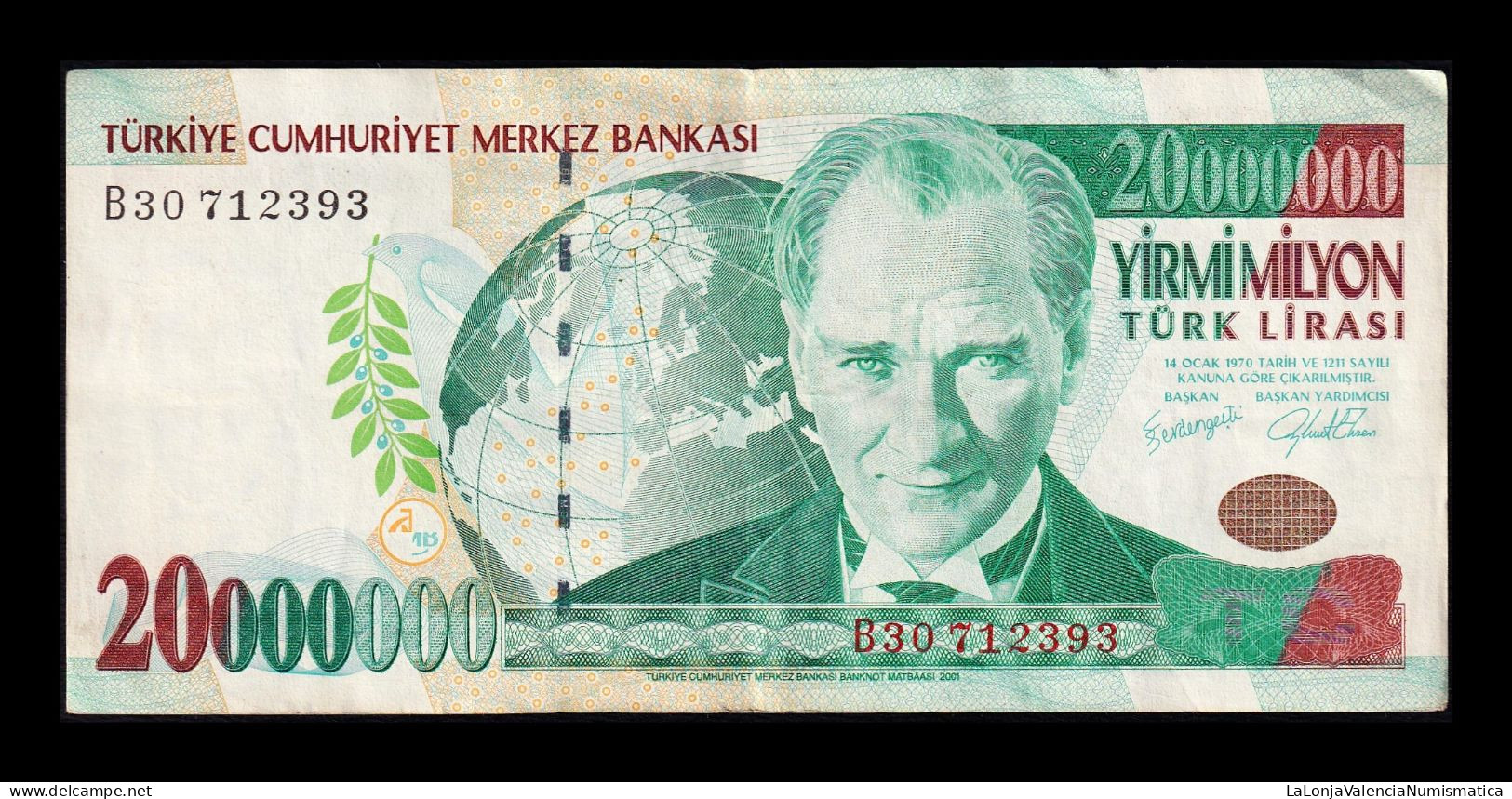 Turquía Turkey 20000000 20 Millones De Liras 1970-2000 Pick 215a Ebc+ Xf+ - Türkei