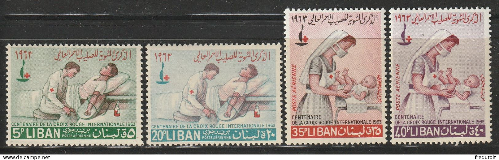 LIBAN - Poste Aérienne N°284/7 ** (1963) Croix Rouge - Lebanon